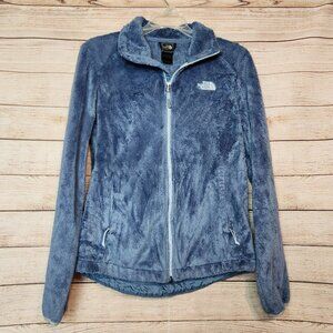 The North Face Blue Gray Osito Fuzzy Fleece Jacket Women's Size S/P Full Zip